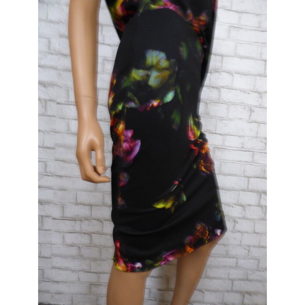 $225 Alexia Admor Draped Shoulder Olivia Black Floral Dress Small NEW A506 - Picture 8 of 15